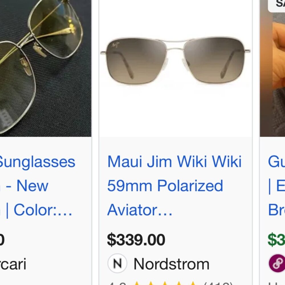 Maui Jim Wiki Wiki Polarized Aviator Sunglasses - Silver/Neutral Grey Lens - Picture 8 of 8